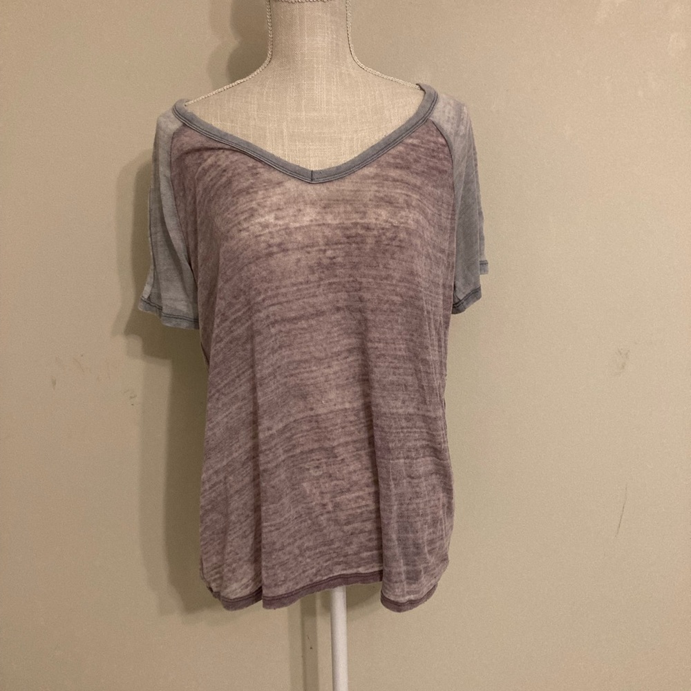 light purple and grey shirt